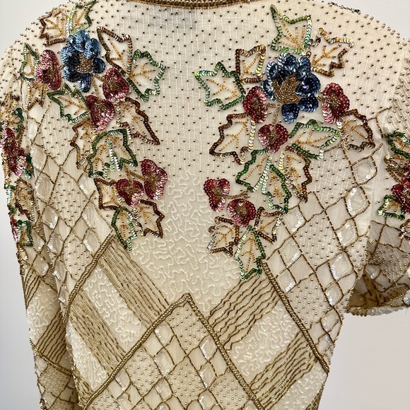 Vintage Beaded Sequin Dinner Jacket Size 2X - Picture 5 of 5